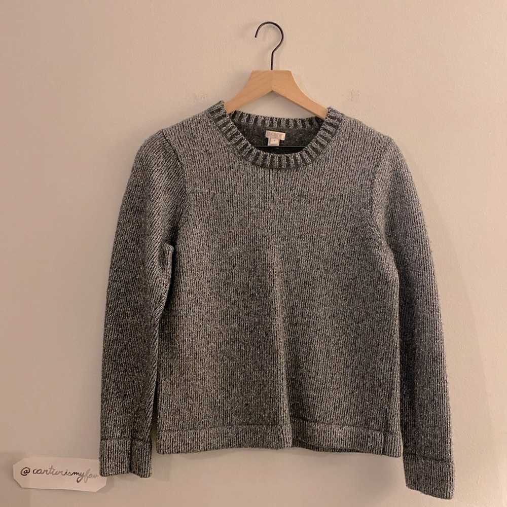 J. Crew Factory Metallic Wool Mix Sweater - Women’s Medium - Silver Blue